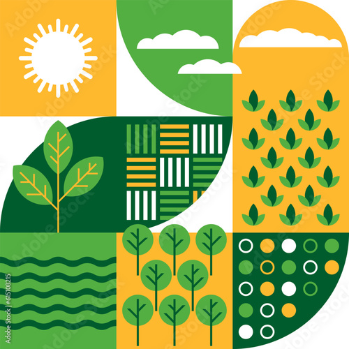 Agriculture geometric pattern for corporate style