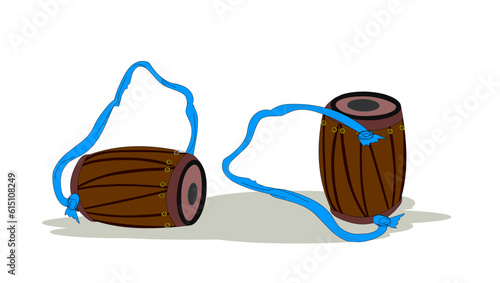 a pair of goggles, two drums