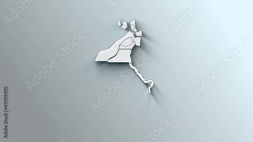 Modern White Map of Egypt with Governorates photo