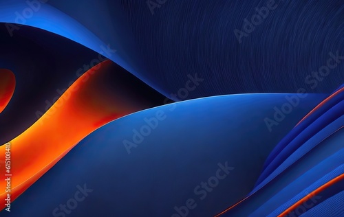 Elegant blue and orange abstract wave wallpaper abstract orange and blue,Abstract background blue orange modern geometric shape for wallpaper banner leaflet catalog cover flyer generative ai