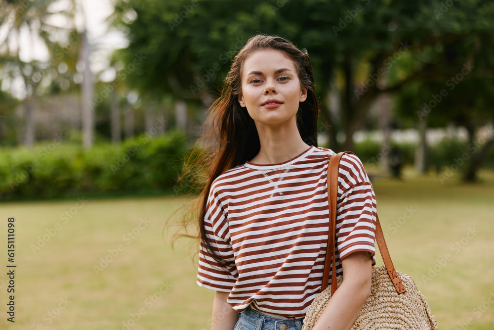 woman summer lifestyle park smiling beautiful nature walk t-shirt exercise freedom woman summer lifestyle park smiling beautiful nature walk t-shirt exercise freedom