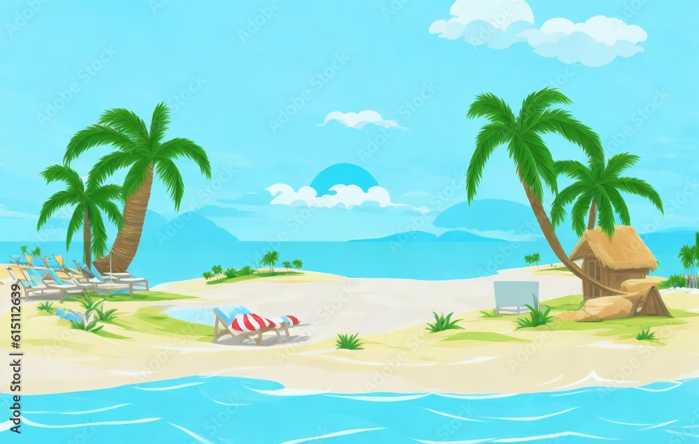 Summer tropical beach vacation background
