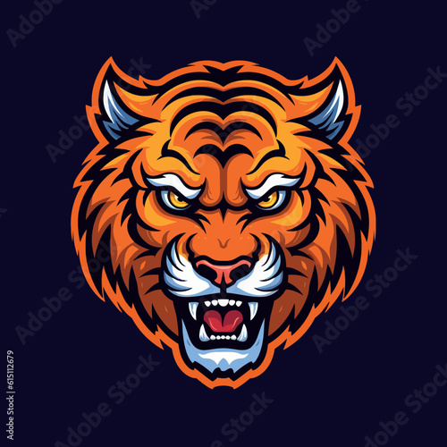 logo tiger vector minimalistic © YamunaART