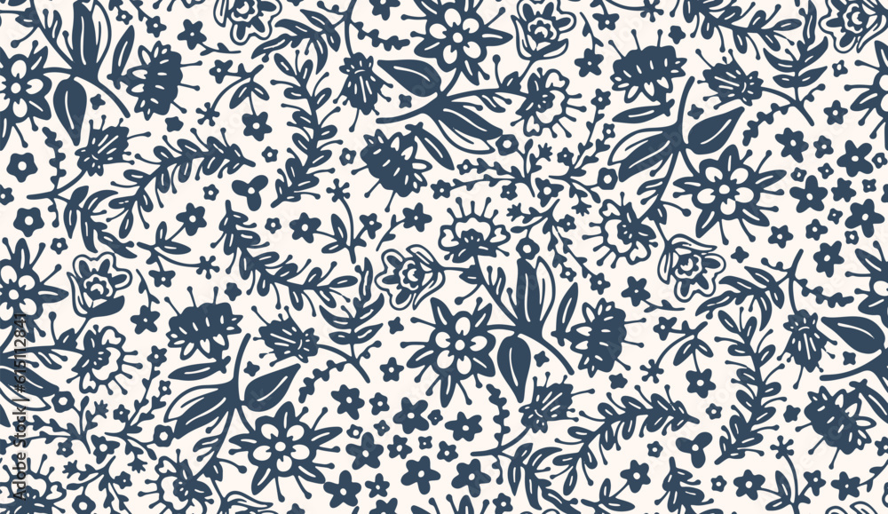 Black and white seamless pattern with flowers. Vector illustration Black and white seamless pattern with flowers. Vector illustration