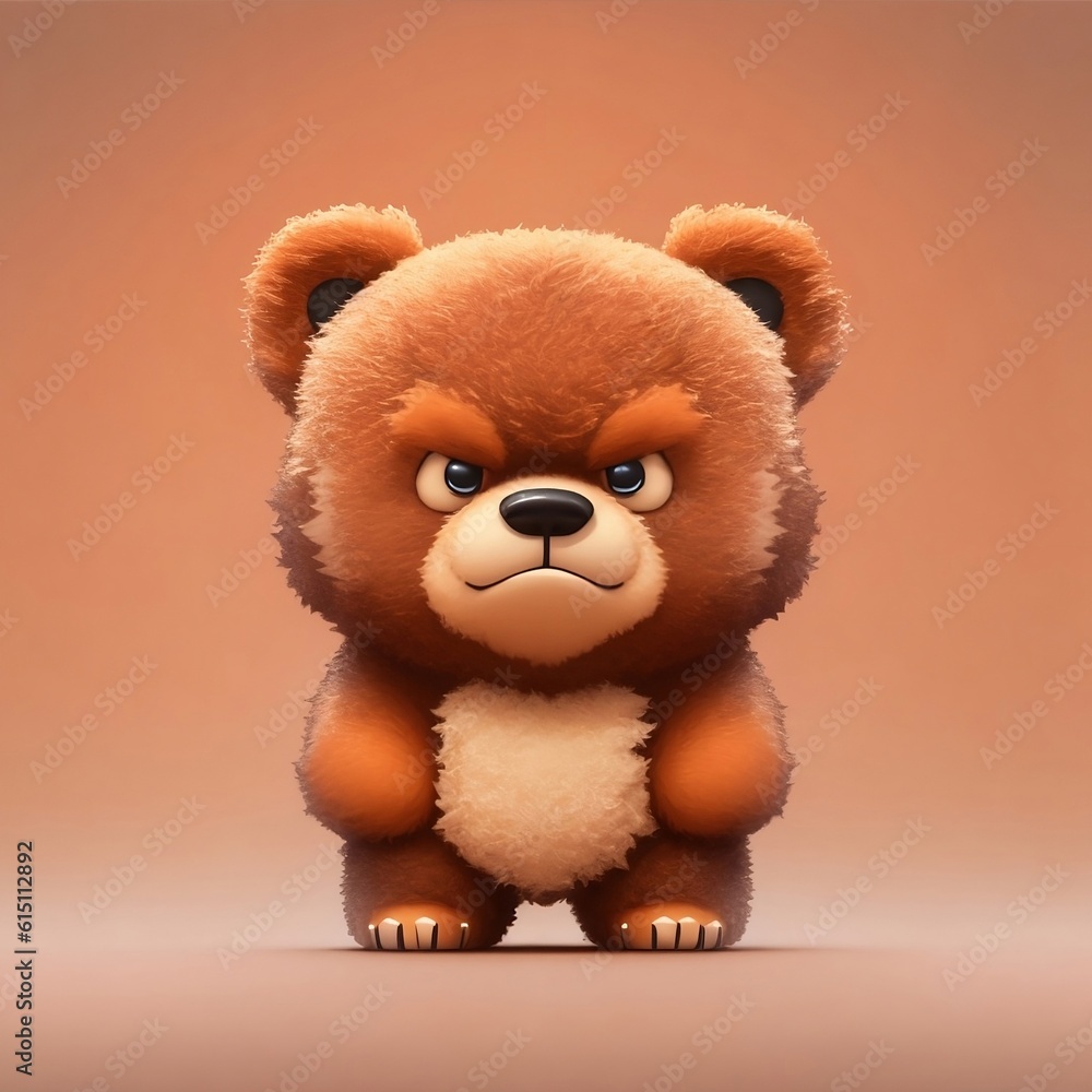 cute tiny hyperrealistic,angry bear Bernard, adorable and fluffy, logo design, cartoon, cinematic lighting effect, charming, 3D vector art cute tiny hyperrealistic,angry bear Bernard, adorable and fluffy, logo design, cartoon, cinematic lighting effect, charming, 3D vector art