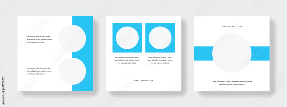 Minimalist editable social media post, square web banners for business, elegant and clean templates for social networks, minimal design with place for text and photos Minimalist editable social media post, square web banners for business, elegant and clean templates for social networks, minimal design with place for text and photos