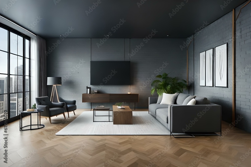 3D mockup of canvas frame with a frame in a modern home, living room, bedroom interior background, showcasing a room in light pastel colors, Created using AI 3D mockup of canvas frame with a frame in a modern home, living room, bedroom interior background, showcasing a room in light pastel colors, Created using AI