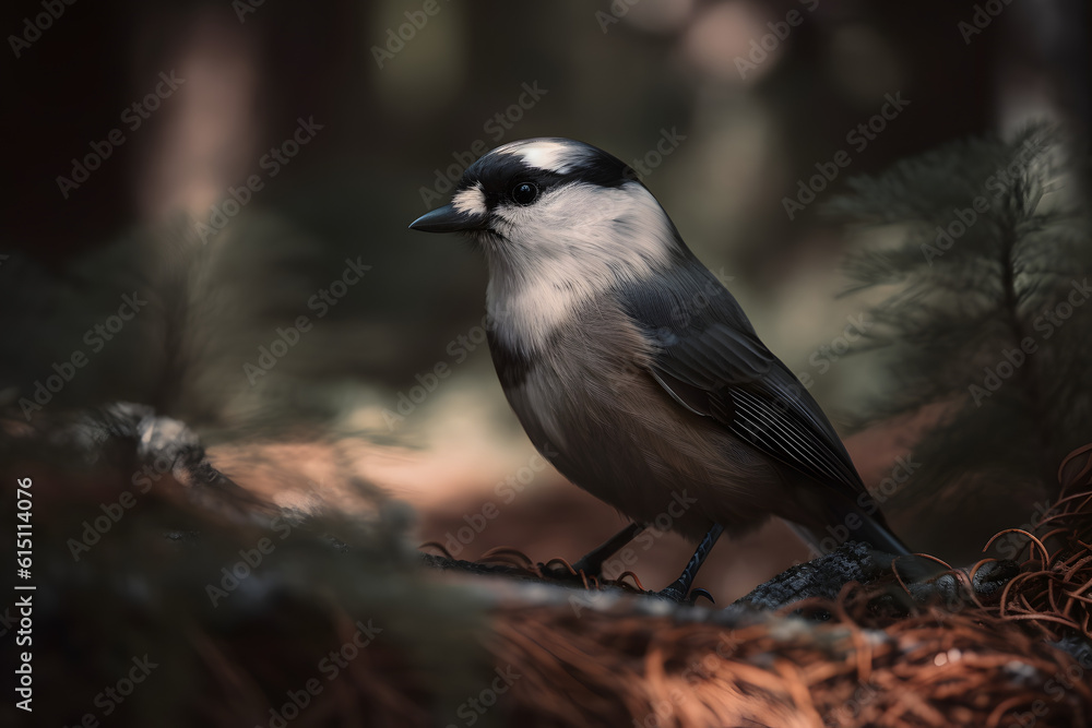 In the Canadian Jay Borreal forest. Generative AI In the Canadian Jay Borreal forest. Generative AI