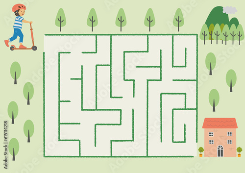 Принти на полотні Maze activity sheet for children