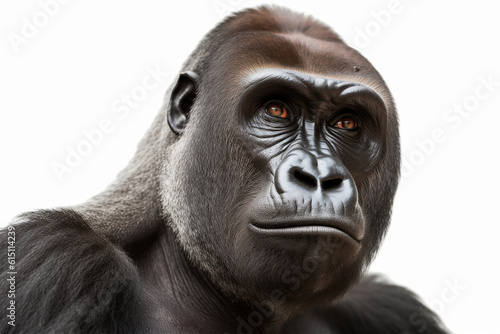 Generative AI. a white background gorilla