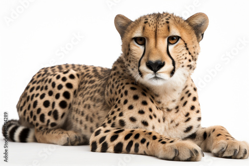 Generative AI. a cheetah white background © imur