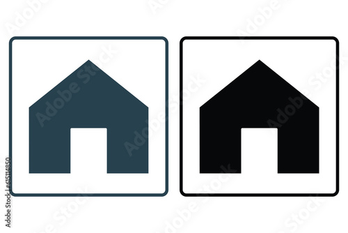 minimal home icon. Icon related to homepage, building. Solid icon style design. Simple vector design editable