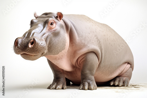 Generative AI. a white background hippopotamus