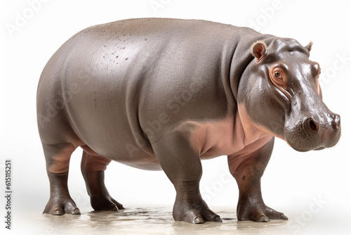 Generative AI.
a white background hippopotamus
