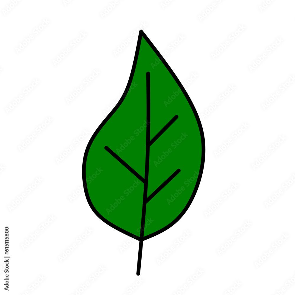 green leaf icon isolated on white background green leaf icon isolated on white background