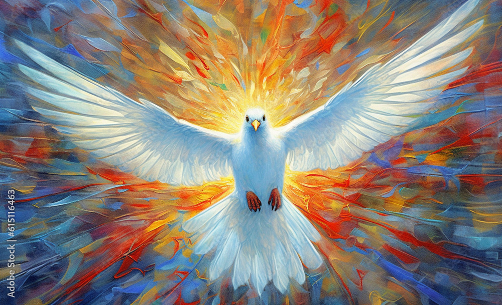 Dove of Divine Light: Depiction of the Holy Spirit as a Dove. The