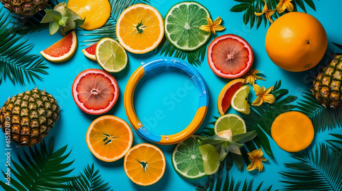 Citrus summer fruit background new quality, universal colorful technology, image illustration design, generative ai