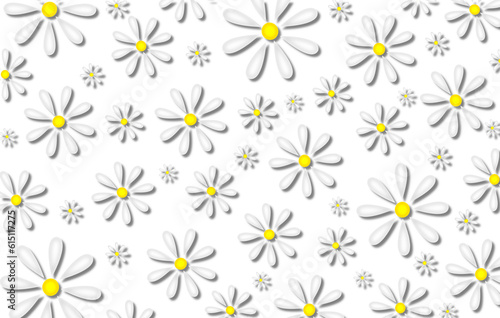 beautiful illustration of daisies on a white background 