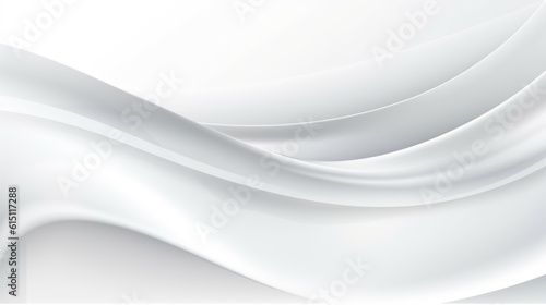 White abstract background with smooth lines, Generative AI © tanatat