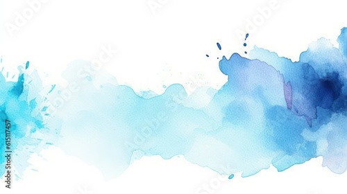 Abstract blue watercolor background. Texture paper. Digital art painting, Generative AI © tanatat
