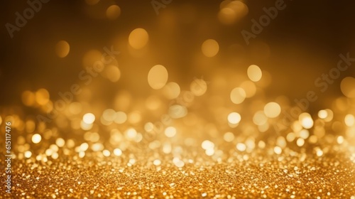 golden glitter vintage lights background. gold and black. de focused, Generative AI © tanatat