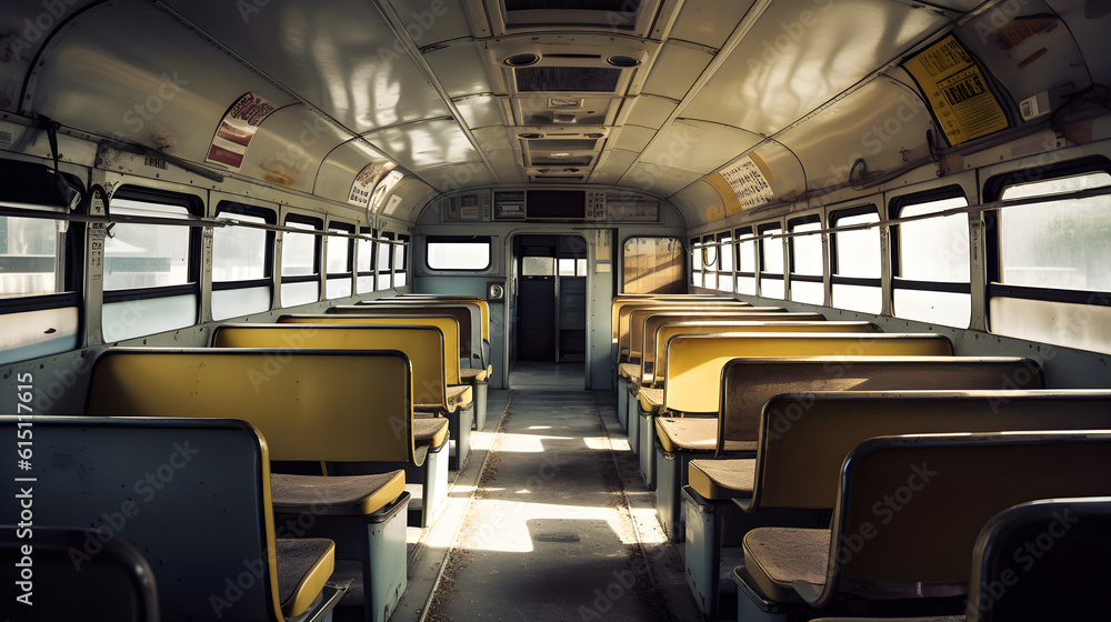 school bus interior ,generative ai