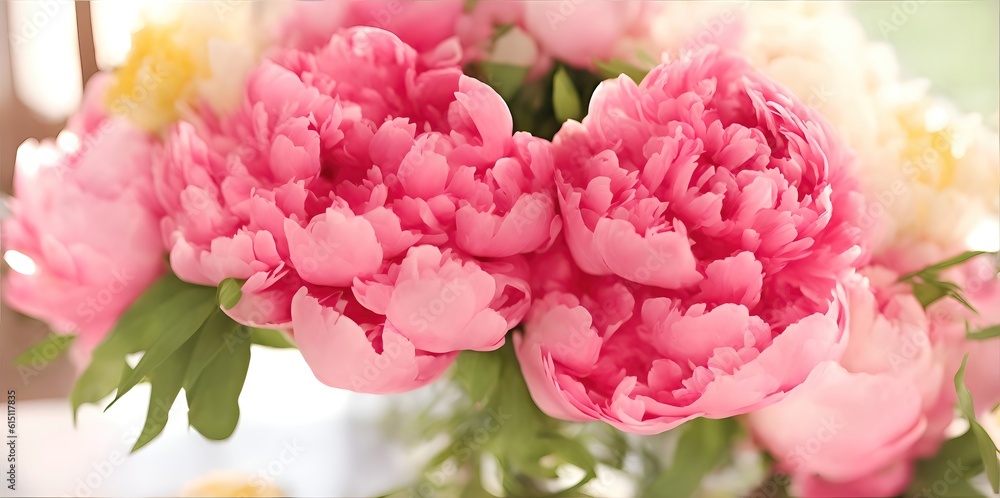 Flowers peonies close-up on a light background. Flowers peonies close-up on a light background.