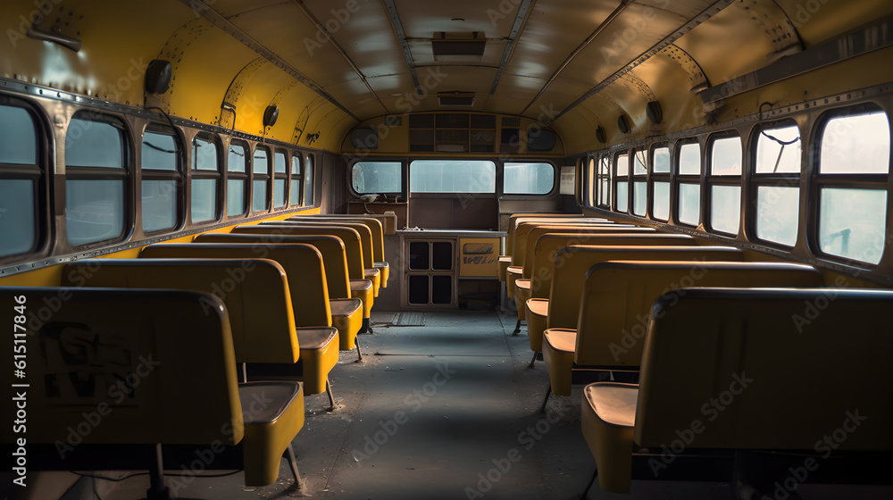 school bus interior ,generative ai