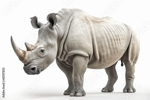 Generative AI. a white background rhino