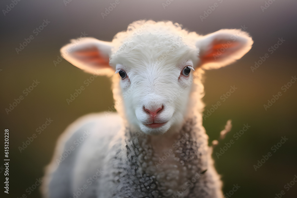 Portrait of a cute lamb