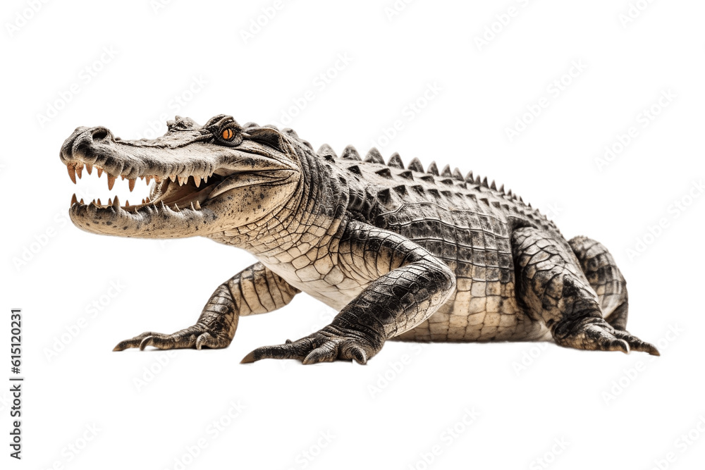 Fototapeta premium Crocodile Transparent Isolated Close-Up, AI