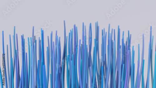 Group of blue shapes waving. Abstract illustration, 3d render.