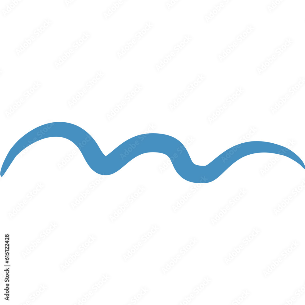 Blue Wave Line Playful Scribbles Blue Wave Line Playful Scribbles