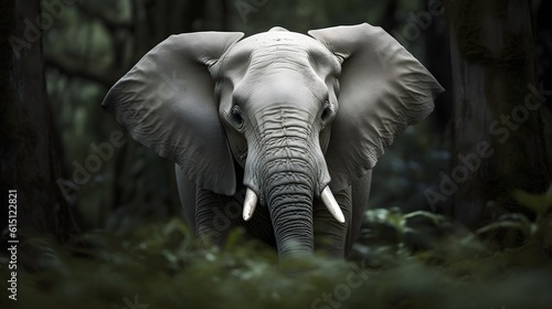 an Albino Elephant in His Natural Habitat. Created with Generative AI Technology