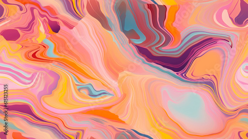 Abstract background , marble agate pattern waves and swirls of warm summer pinks, yellows and purples 