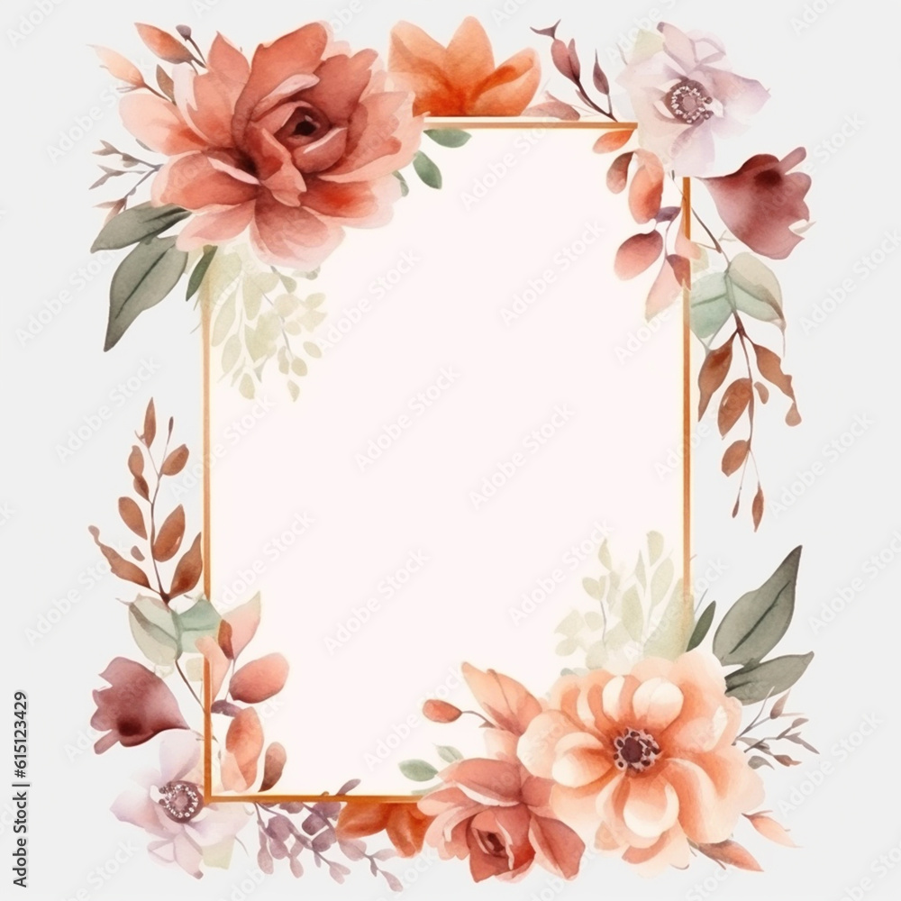 Floral Wedding Invitation Template - ai generative