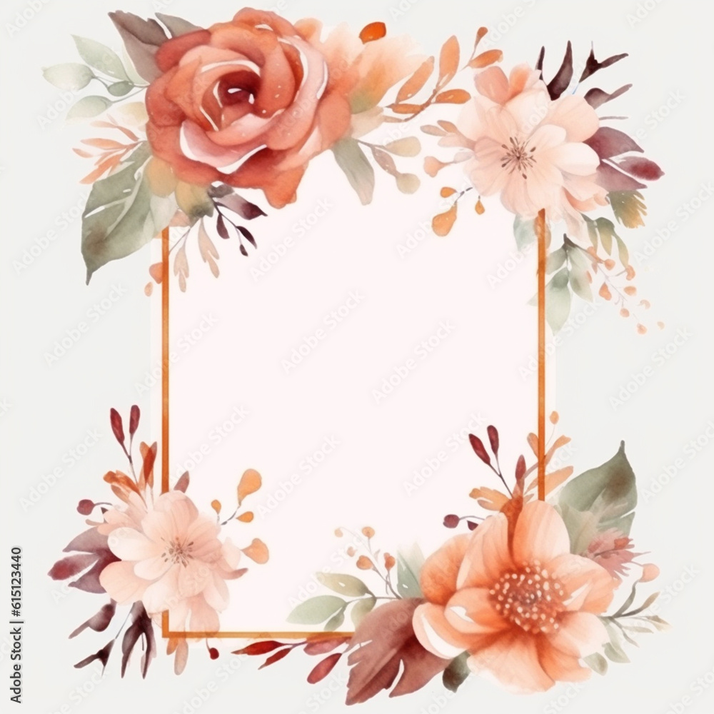 Floral Wedding Invitation Template - ai generative