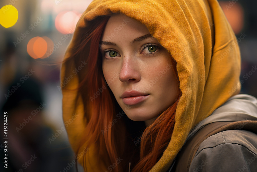 Young Woman Wearing a Hoodie. Generative AI.
A digital photographic rendering of a young woman in the city at night wearing a hoodie. Young Woman Wearing a Hoodie. Generative AI.
A digital photographic rendering of a young woman in the city at night wearing a hoodie.