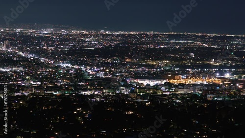 Wallpaper Mural Los Angeles Westside Night Coastal Skyline from Griffith Park Time Lapse California USA Torontodigital.ca