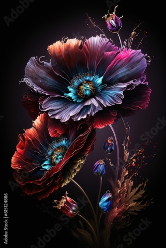Vintage bouquet of beautiful flowers, foral background.Baroque old fashion style ,made with Generative AI