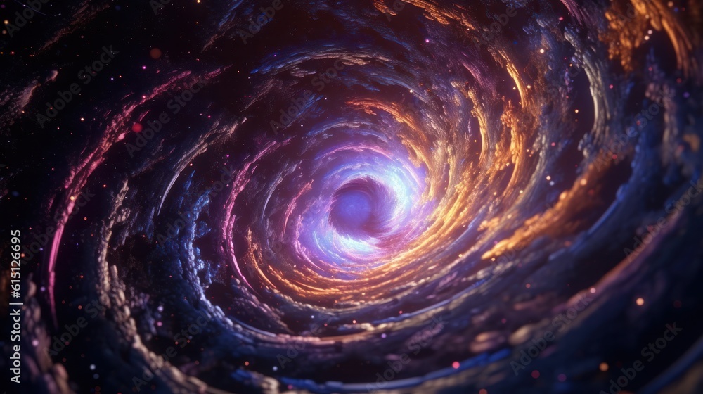 Spiral Galaxy in deep space, 3D illustration Generative AI. Spiral Galaxy in deep space, 3D illustration Generative AI.