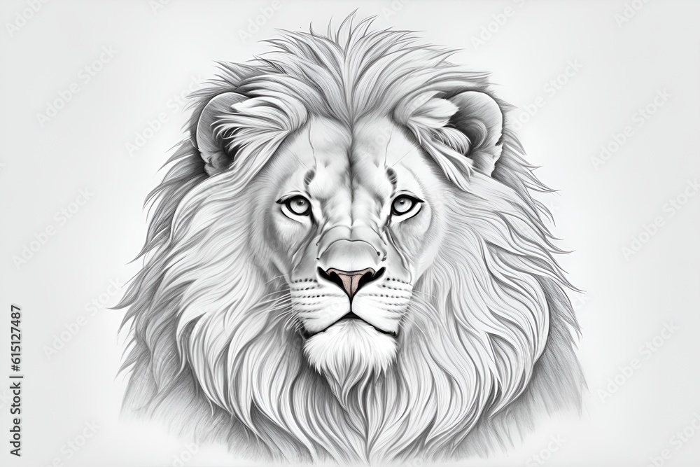 Fototapeta premium head of lion. Generative AI.