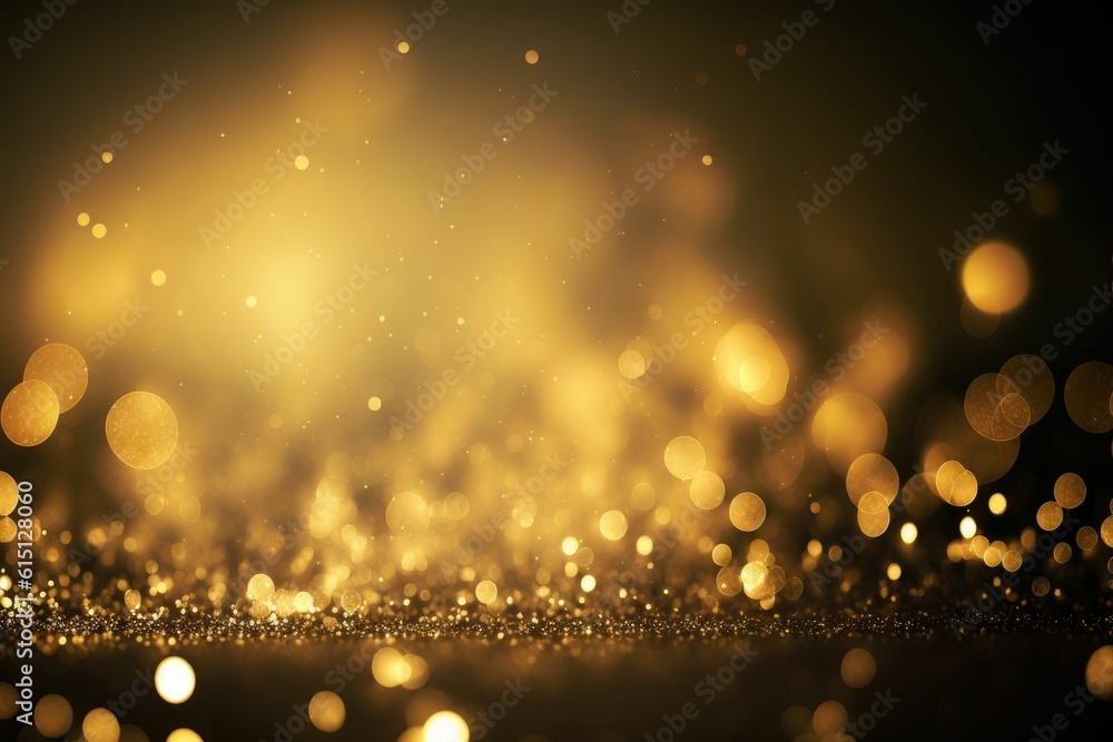 Background wallpaper with an abstract golden bokeh look, hollywood's oscars ceremony ,made with Generative AI