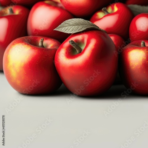 Shiny red apples on white background ,made with Generative AI