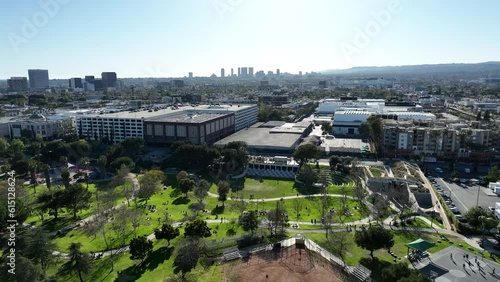 Los Angeles Fairfax and 3rd St Aerial Shot L in California USA