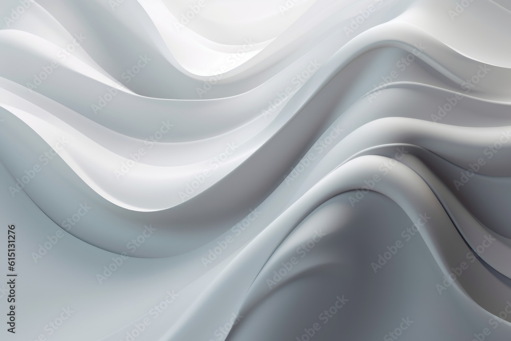 Fototapeta premium Abstract white background with waves. Generative AI