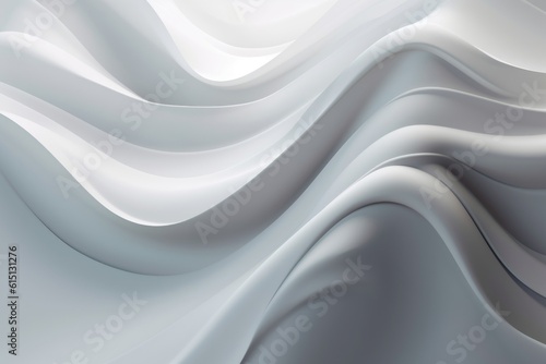 Abstract white background with waves. Generative AI © KaterynaVS