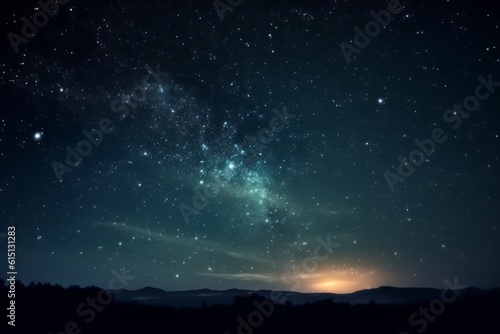 The beautiful shining stars in the night sky. Generative AI © KaterynaVS