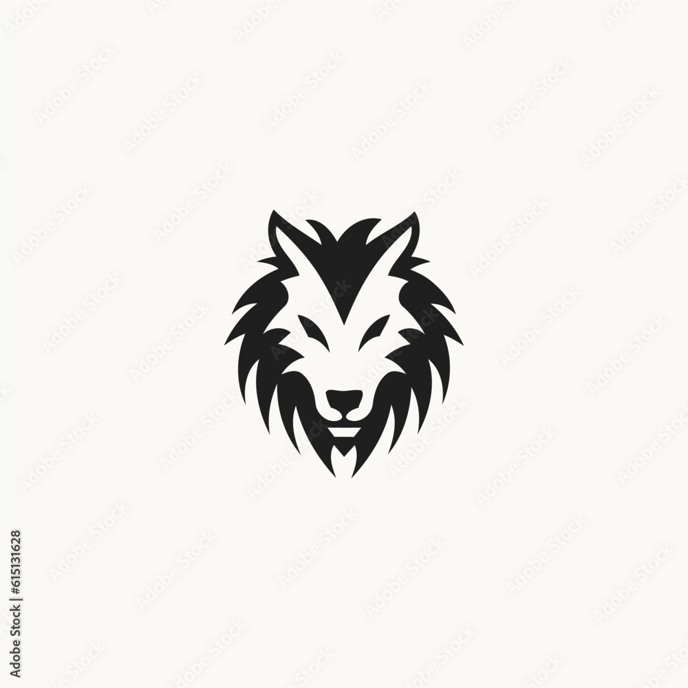 Abstract wolf head logo design vector illustration