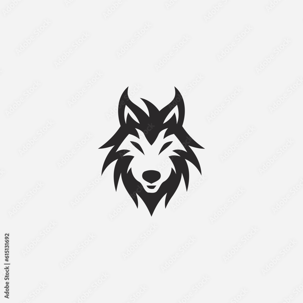 Fototapeta premium Abstract wolf head logo design vector illustration